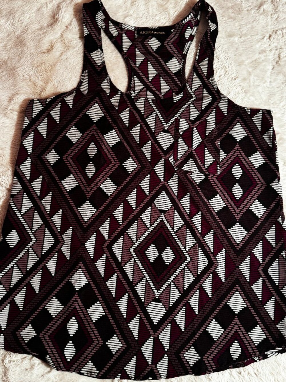 AKIRA Black Label Geometric Print Tank Top Medium Sleeveless Blouse